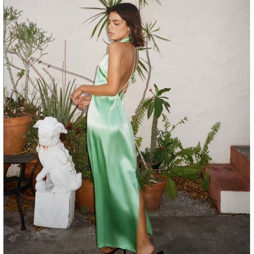 ZARA satin effect halter dress